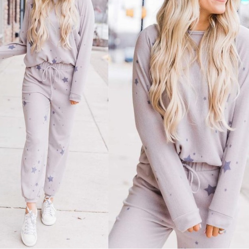Gray Star Sweater and Pant Set